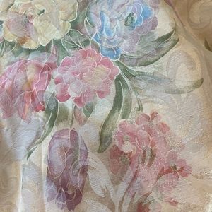 Easter Pastel color flower print oblong tablecloth 59 inch by 115 inches